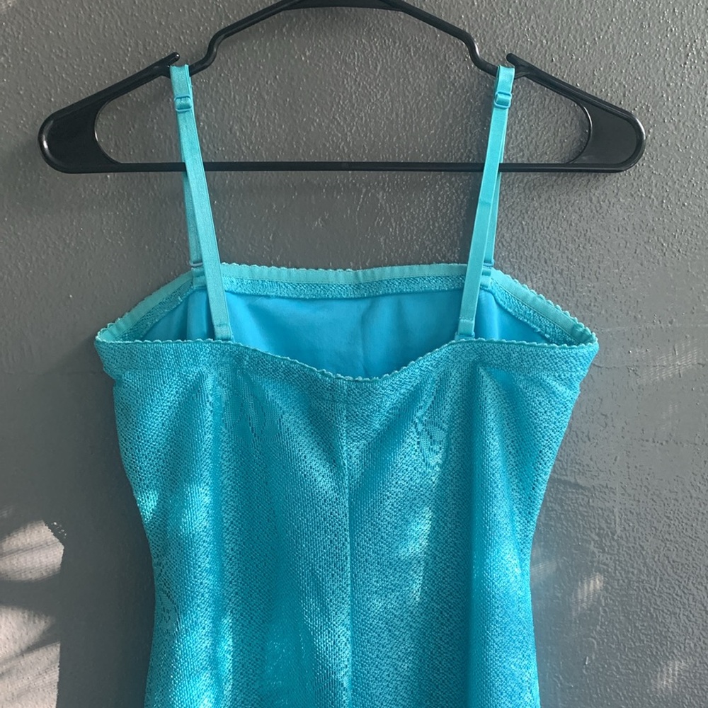 VIP Turquoise Lace Midi Dress - Picture 10 of 15